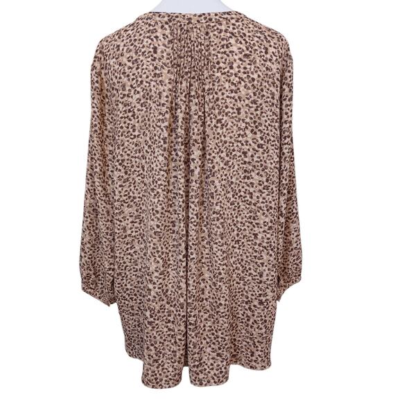 NYDJ Blouse Top Loose Flowy XL Animal Print Pleats‎ Dressy Career Office Travel - Picture 8 of 8
